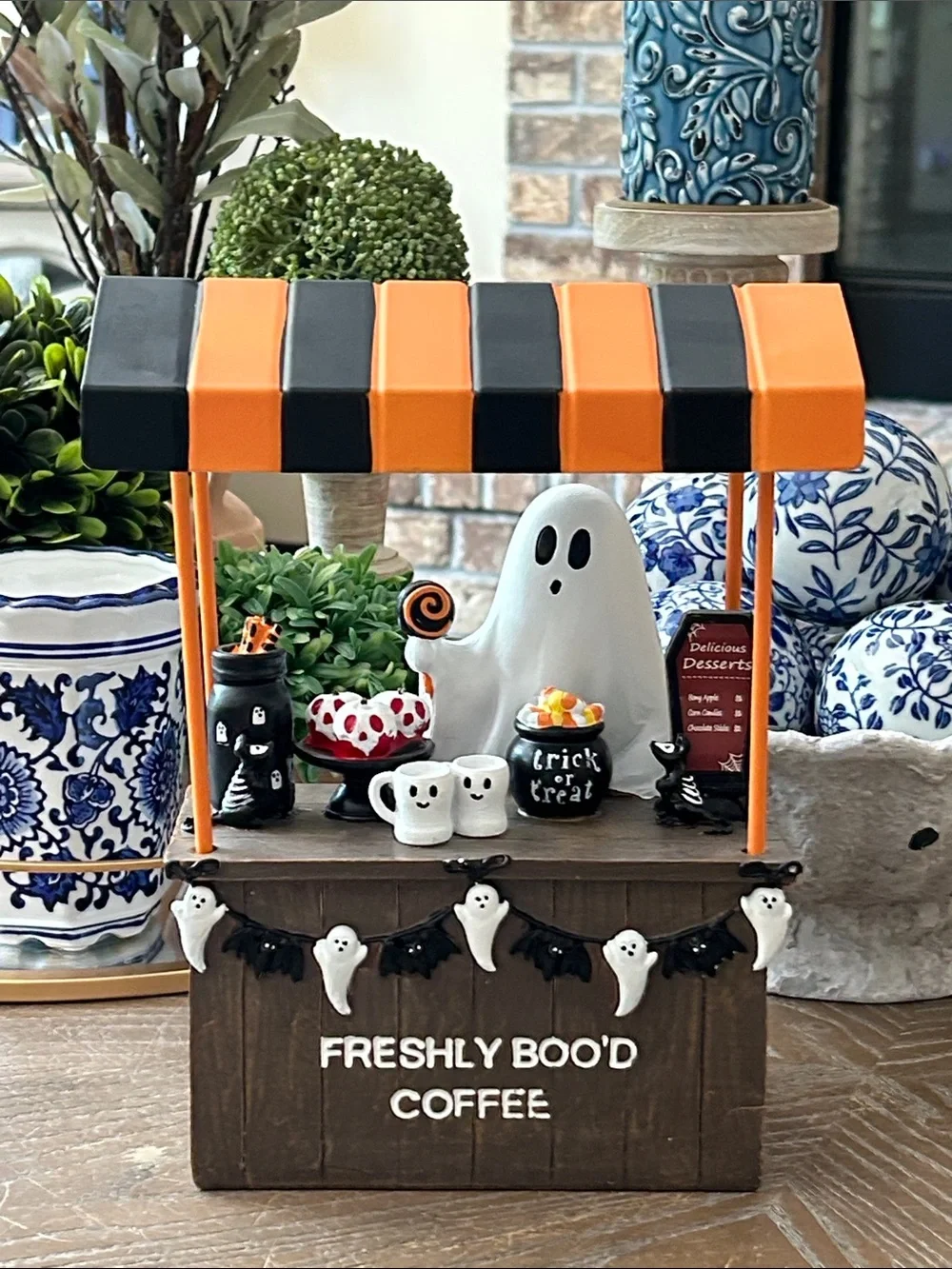 NEW! Halloween Boo Ghost Candy Apple & Coffee Cart